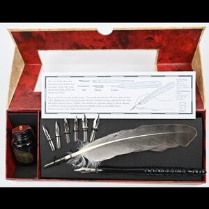 AM AUTHENTIC MODELS: MG118 FEATHER PEN SET - PLUME D'OIE - SCHREIBFEDER SET